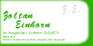 zoltan einhorn business card